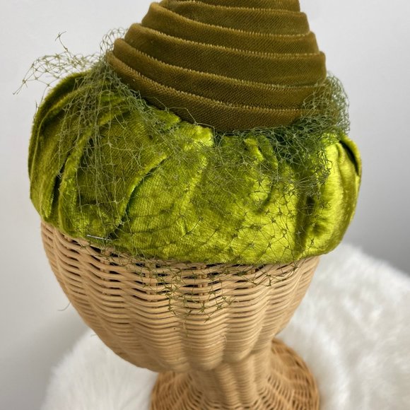 Vintage 60s Green Swirl Hat Genie Dome Birdcage main image 5